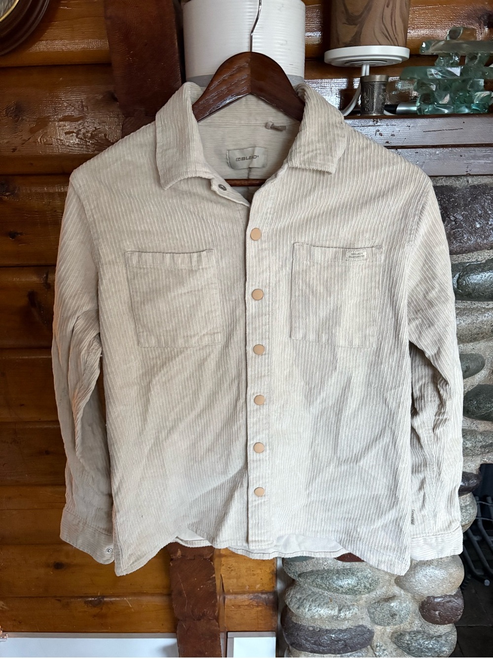 BLEND Cream Fine Wale Corduroy Shacket Size S